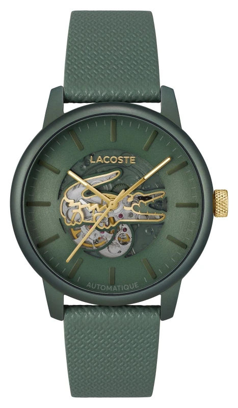Image of Lacoste 2011384 Mens 12.12 Automatic (43mm) Green Open Watch