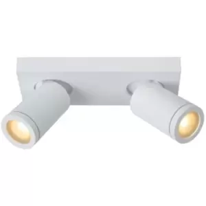 Image of Lucide TAYLOR - Twin Ceiling Spotlight Bathroom - LED Dim to warm - GU10 - 2x5W 2200K/3000K - IP44 - White