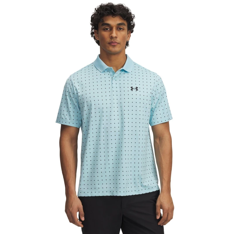 Image of Under Armour Perf 3.0 Printed Polo - Blue Blue 2XL