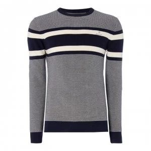 Image of Gant Chest Panel Knited Jumper - Marine 410