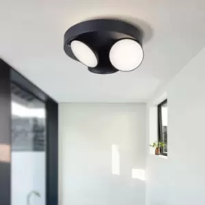 Image of 3 Light LED Round Ceiling Spotlight 3x 5W 3000K Dimmable Black