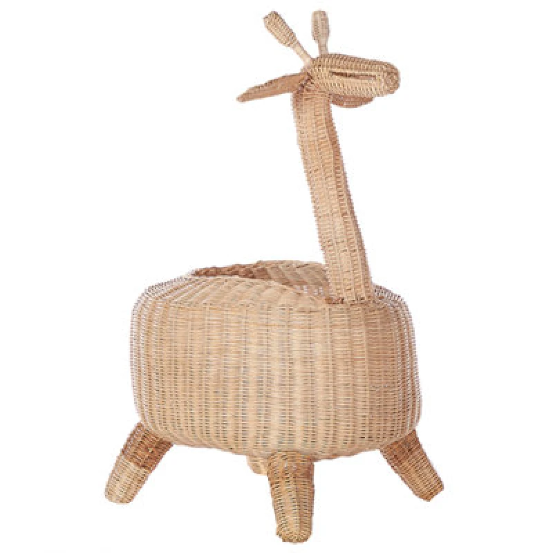 Image of Beliani Kids Basket Giraffe Hainan Rattan Natural