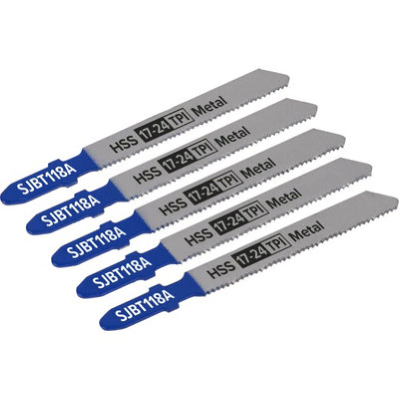 Image of Loops 5 PACK - 92mm METAL Jigsaw Blade Set - 17 / 24 TPI - Milled & Wavy Teeth Fine Multi