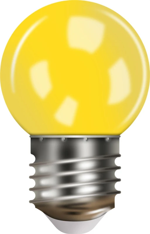 Image of Easy-Connect Festoon 2W Yellow Coloured LED Golf Ball Anti Shatter Polycarbonate G45 E27 ELV-541026 Festoon Bulb