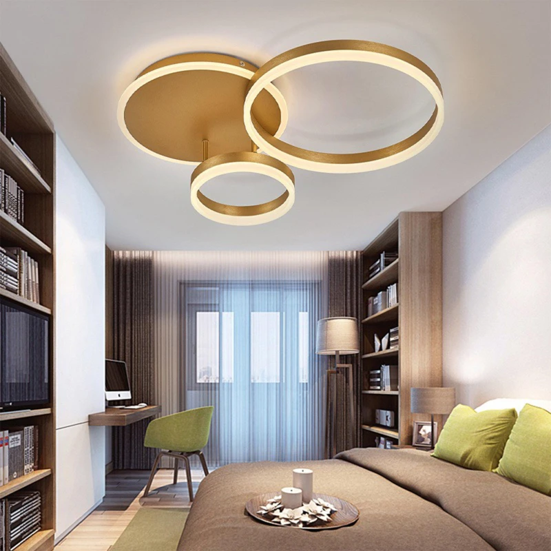 Image of Kabinet UK 3-Round Overlap Semi-Flush LED Ceiling Light Gold unisex One Size