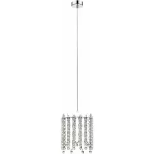 Image of Impex Belize 1 Light Chrome Crystal Pendant Ceiling Light