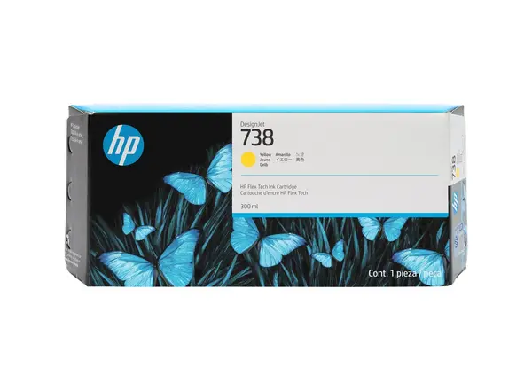 Image of HP 738 300-ml Yellow DesignJet Ink Cartridge