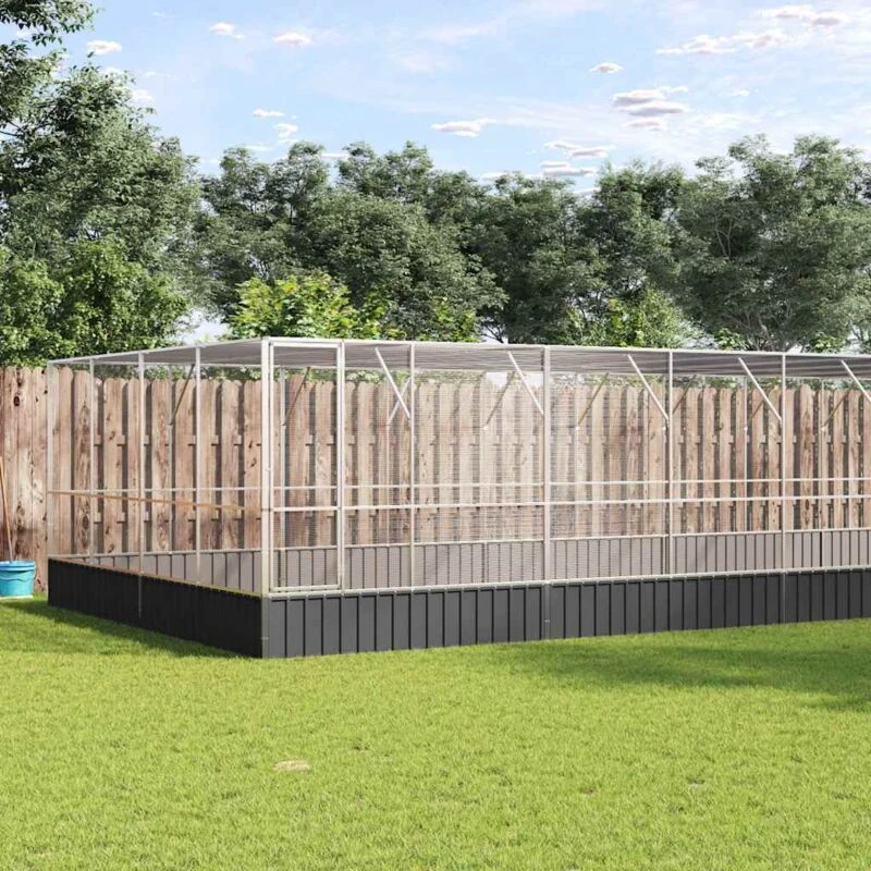 Image of VIDAXL Vidaxl - Aviary with Extension Silver 1246x414x212cm Steel 8721012424777