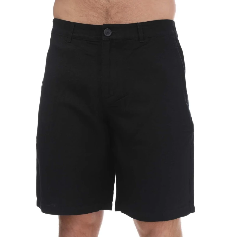 Image of Armani Exchange Linen Rayon Twill Shorts Navy male 30 inch