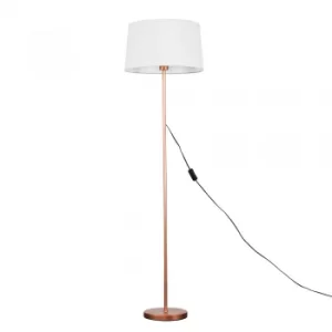 Image of Charlie Copper Floor Lamp with White Doretta Shade