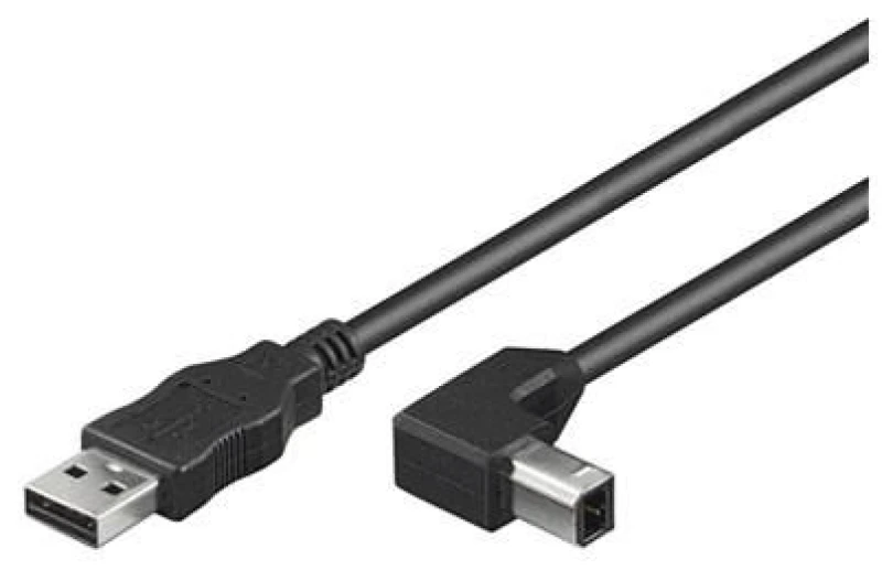 Image of Microconnect USBAB05ANGLED USB cable USB 2.0 0.5 m USB A USB B Black