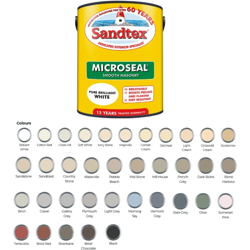 Image of Sandtex Microseal Smooth Masonry Gallery Grey 5L, Grey 5090794