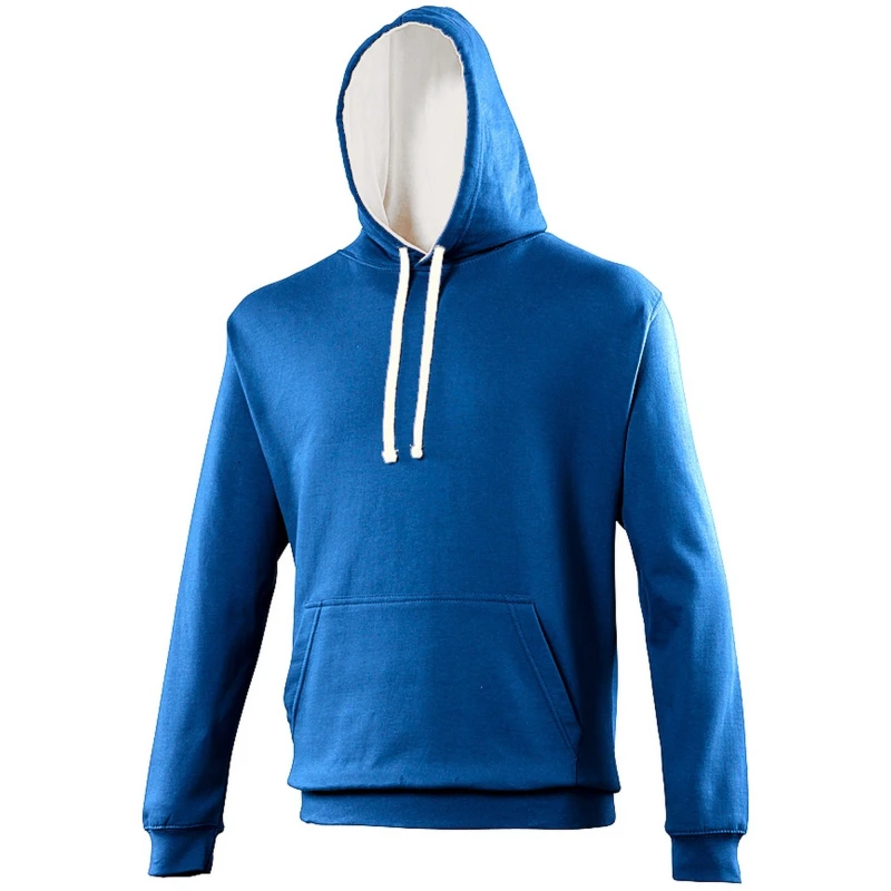 Image of AWDis AWDis Men Varsity Hooded Sweatshirt Hoodie in Blue Size: X-Small Blue XS Male 5054171853694
