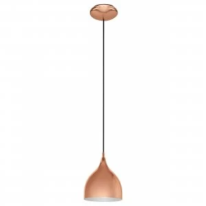 Image of EGLO ES/E27 Coretto 2 Copper Pendant Light 60W - 94743