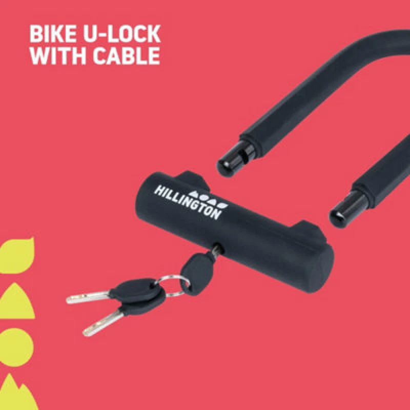 Image of Hillington Bike U-Lock with Cable Black