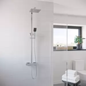 Image of Thermostatic Mixer Bar Shower with Square Overhead & Handset - Vira