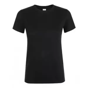 Image of SOLS Womens/Ladies Regent Short Sleeve T-Shirt (S) (Deep Black)