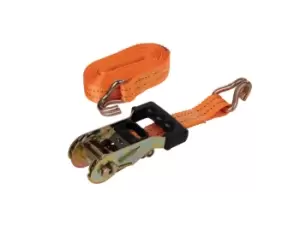 Image of Silverline 453254 Rubber-Handled Ratchet Tie Down Strap J-Hook 6m x 38mm Rated 750kg Capacity 2000kg