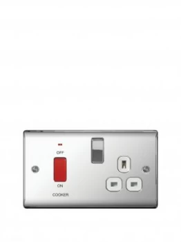 Image of British General Electrical Raised Cooker Socket - Polished Chrome