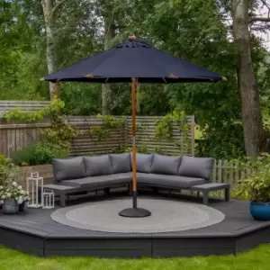 Image of Harbour Lifestyle Styx 3M Deluxe Wooden Parasol - Navy