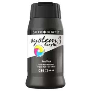 Image of Daler Rowney System 3 Acrylic Paint Mars Black (500ml)