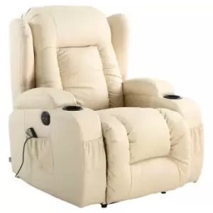 Image of Caesar Electric Massage Heated Recliner - Cream