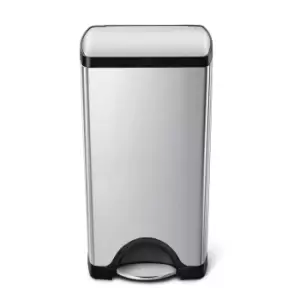 Image of simplehuman 30 Litre Rectangular Pedal Bin Silver