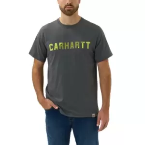 Image of Carhartt Mens Force Flex Block Logo Short Sleeve T Shirt M - Chest 38-40' (97-102cm)
