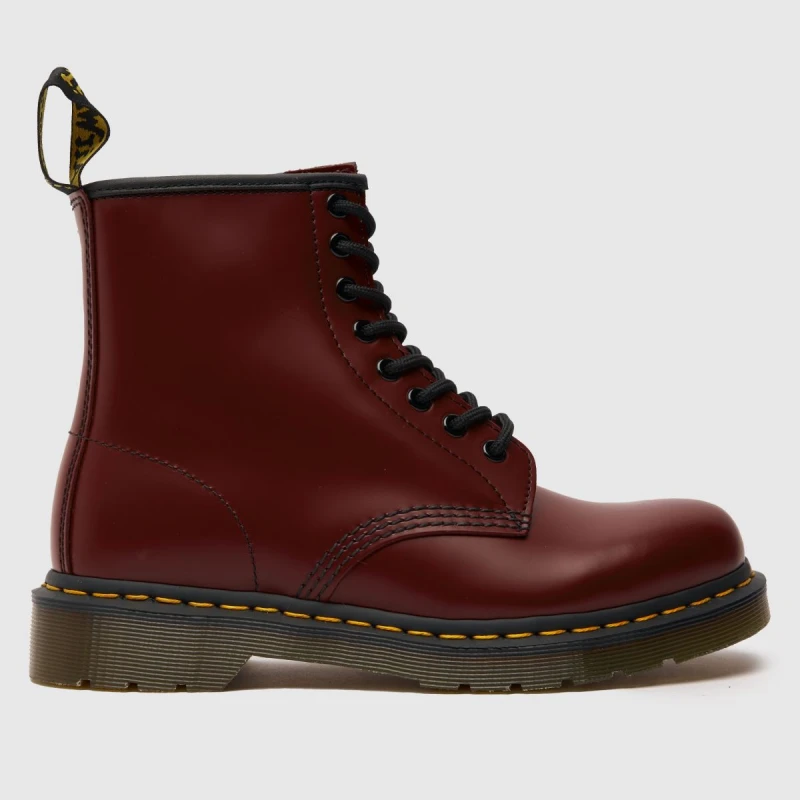 Image of Dr. Martens 1460 Smooth Leather Unisex Ankle Boots - Red - Size:UK 3