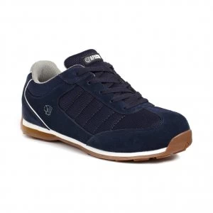 Image of Strike Navy Suede Retro Safety Trainer - Size 7