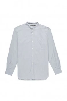 Image of Mens French Connection Jeans Zepher Melange Grandad Shirt Grey