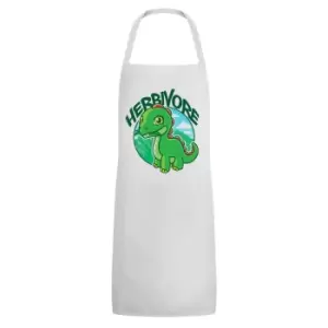 Image of Grindstore Unisex Adult Herbivore Full Apron (One Size) (White/Green)