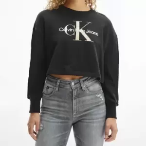 Image of Calvin Klein Jeans Womens Seasonal Monogram Crew Neck Sweatshirt - Ck Black - S