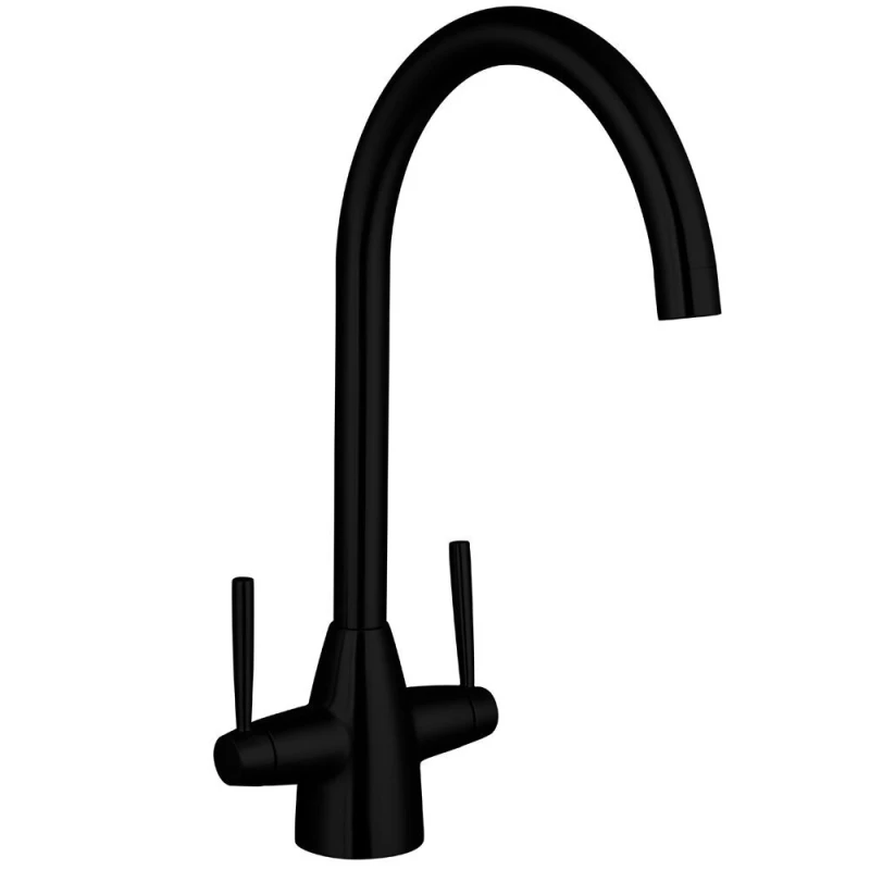 Image of Balterley Contemporary Dual Handle Kitchen Mixer Tap, Black Unisex