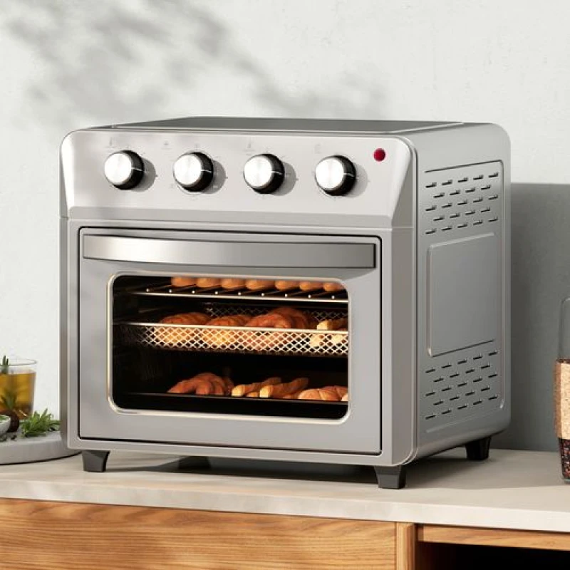 Image of HOMCOM 24L Air Fryer Oven, Small Electric Oven, Grill, Roast, Bake, 1600W Silver