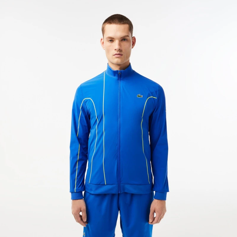 Image of Lacoste Mens Ribbed Tracksuit Top Marina/Lima male XS