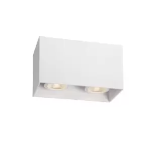 Image of Lucide Bodi Modern Surface Mounted Ceiling Spotlight 2xGU10 White