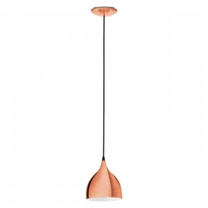 Image of EGLO ES/E27 Coretto Brushed Copper Pendant Light 60W - 93836
