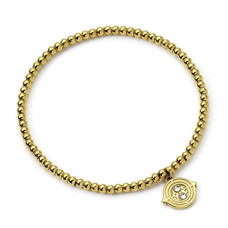 Image of Harry Potter Stainless Steel Time Turner Gold Ball Bead Bracelet