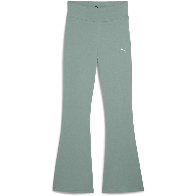 Image of Puma Ess High-Waist Flared Leggings Trousers Womens Green Moon female 10 (S)