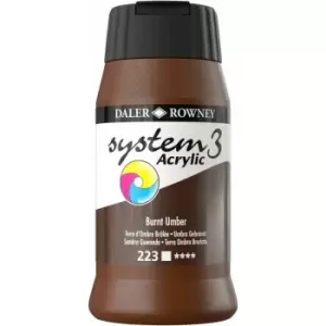 Image of Daler Rowney System 3 Acrylic Paint Burnt Umber (500ml)