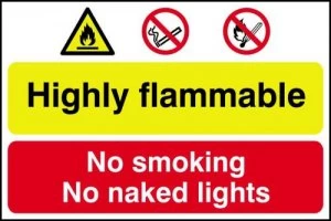 Image of Highly Flammable/No Smoking Or Naked Lights PVC