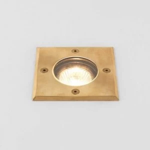 Image of 1 Light Square Coastal Ground Light Natural Brass IP65, GU10
