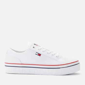 Image of Tommy Jeans Womens Vulcanised Flatform Trainers - White - UK 4