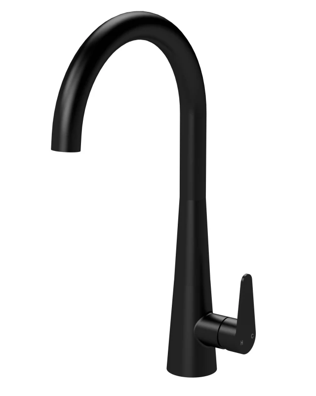 Image of Balterley Kitchen Mono Mixer Tap with 1 Lever Handle Matt Black 398mm Black