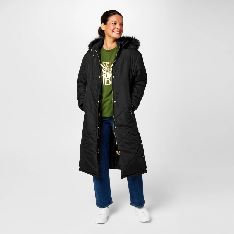 Image of Biba Biba Hooded Puffer Coat - Black 6