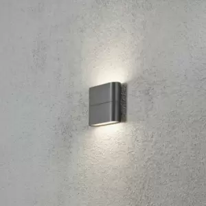 Image of Konstsmide Chieri Outdoor Modern Up Down Wall Lamp, Dark Grey 2x 3W High Power LED, IP54