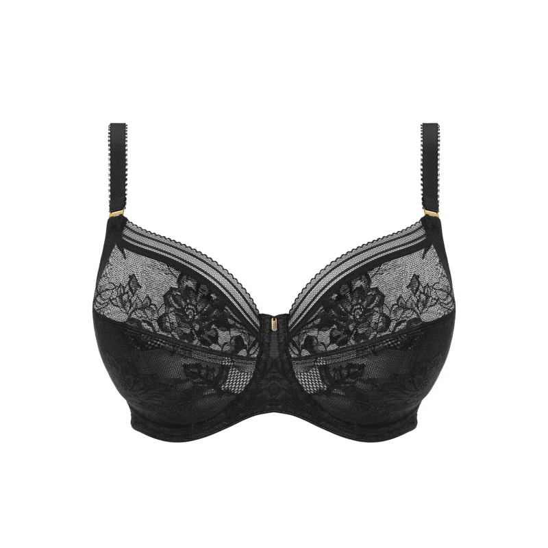 Image of Fantasie Womens underwired side-reinforced bra Fantasie Fusion Lace Noir Female 80I