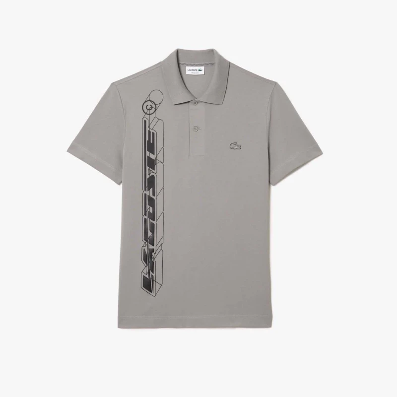 Image of Lacoste Signiature 3D Movement Polo Shirt - Grey Grey XS