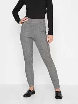 Image of PixieGirl Petite Dogtooth Slim Leg Trouser, Black, Size 8, Women